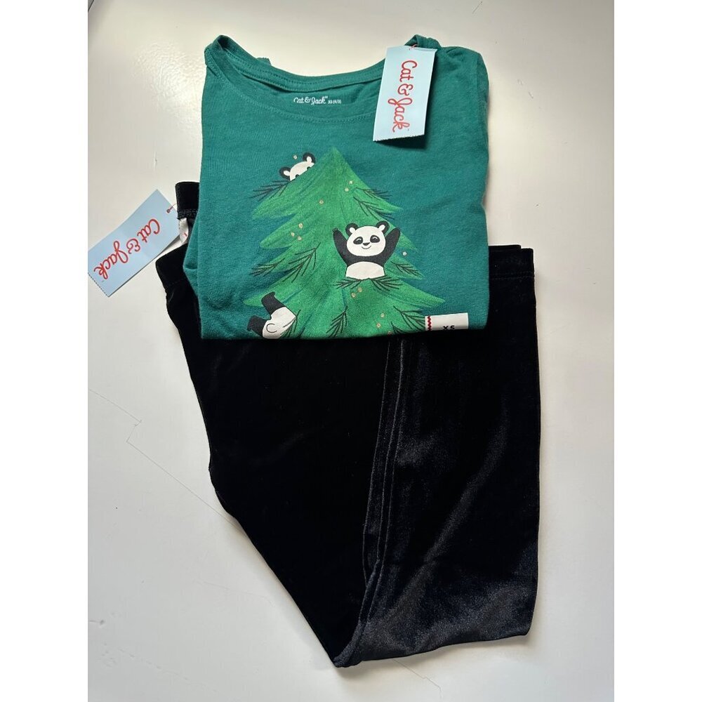 Cat & Jack Little Girls Long Sleeve and Leggings Set size XS (4/5)